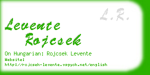 levente rojcsek business card